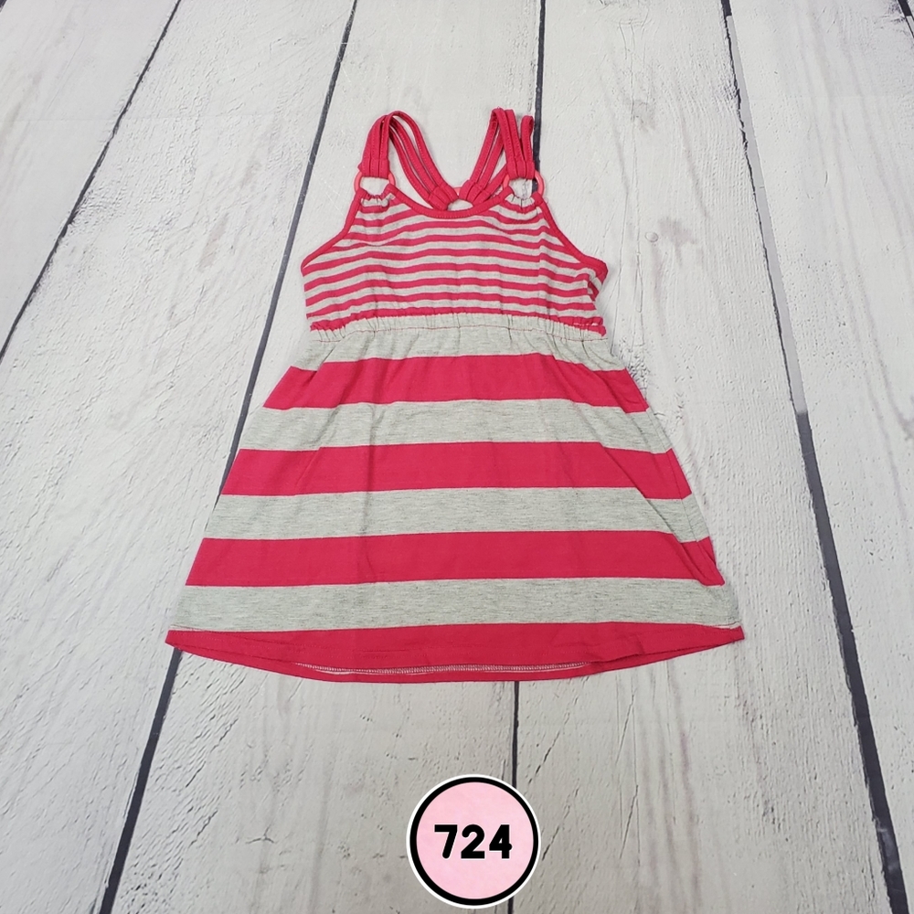 2b real girls 2T pink and gray stripe dress ( 5 for $20 )